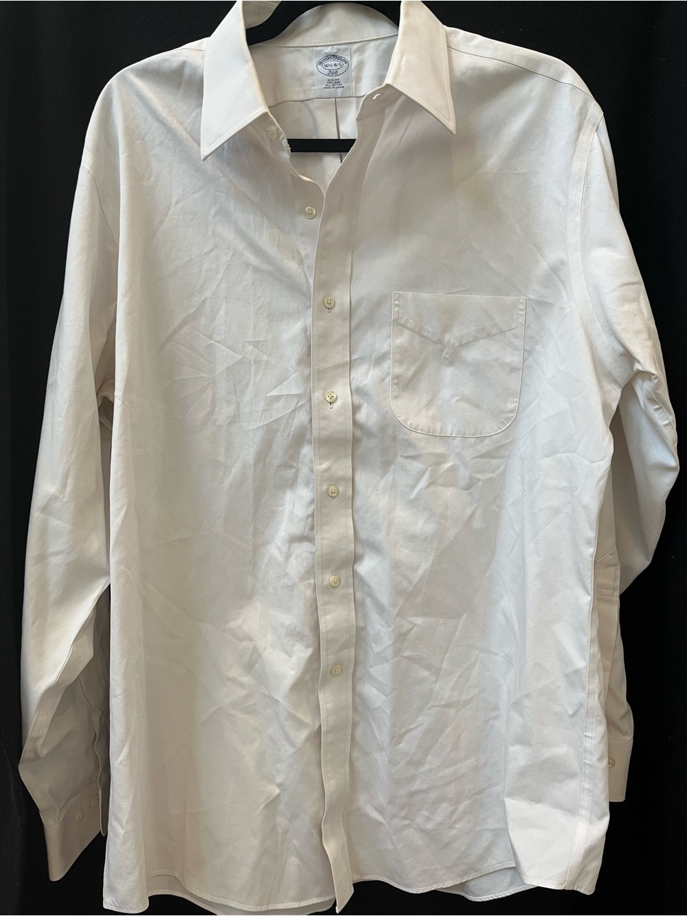 Brooks Brothers White Cotton Button-Up Dress Shirt